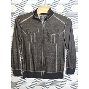 Mens Buckle Back Athletic Fit Zip Front Sweater Size XL